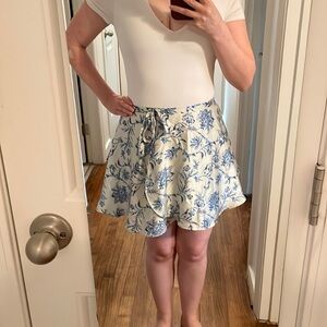 UO floral wrap skirt